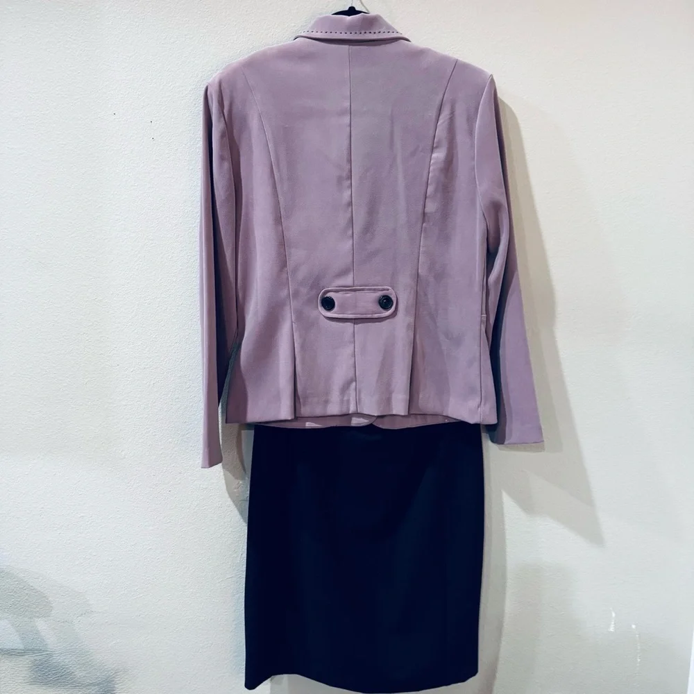 Two Piece Suit Lavender Blazer Sz 10 & Worthington Black Pencil Skirt Sz 10P - Picture 6 of 12